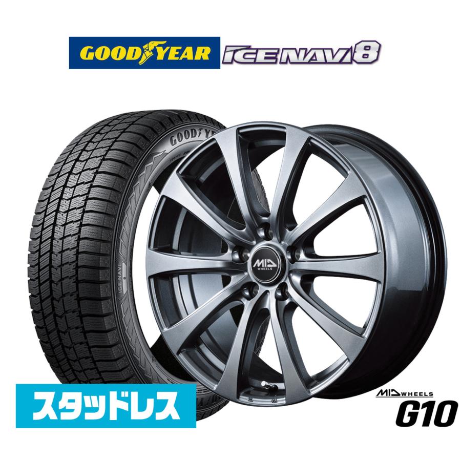 2025年製】スタッドレスタイヤ ホイール4本セット MID ホイールズ G10 