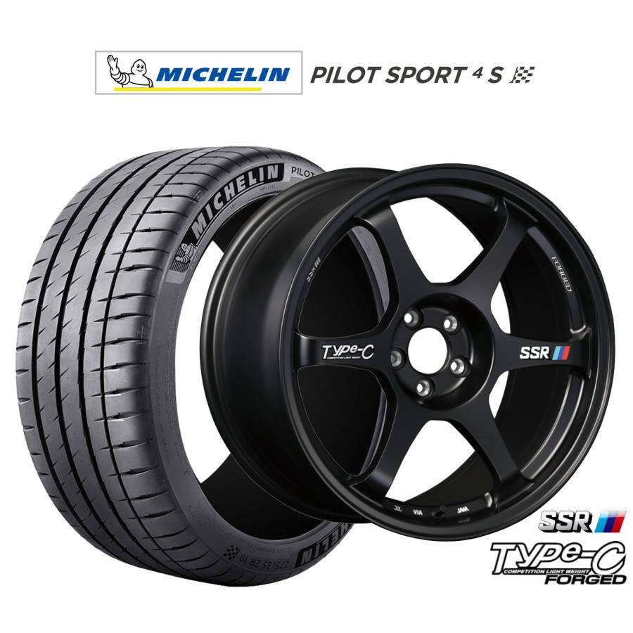18インチ　SSR TYPE-F ミシュランパイロットスポーツ4 ホイールセット SSR サマータイヤ ホイール4本セット タナベ SSR Type-C FORGED
