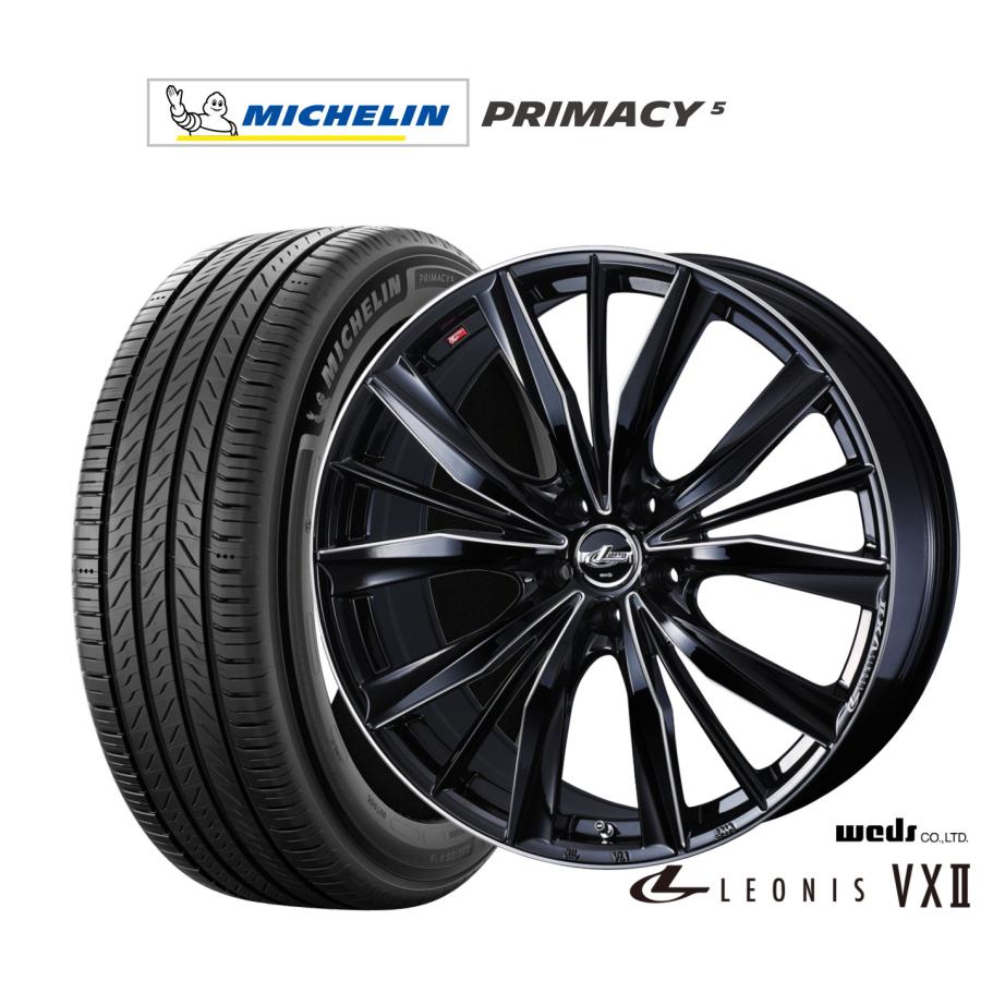 〖ほぼ新品〗215/45R17 レオニスホイールセット WEDS（ウェッズ） サマータイヤ ホイール4本セット レオニス VXII