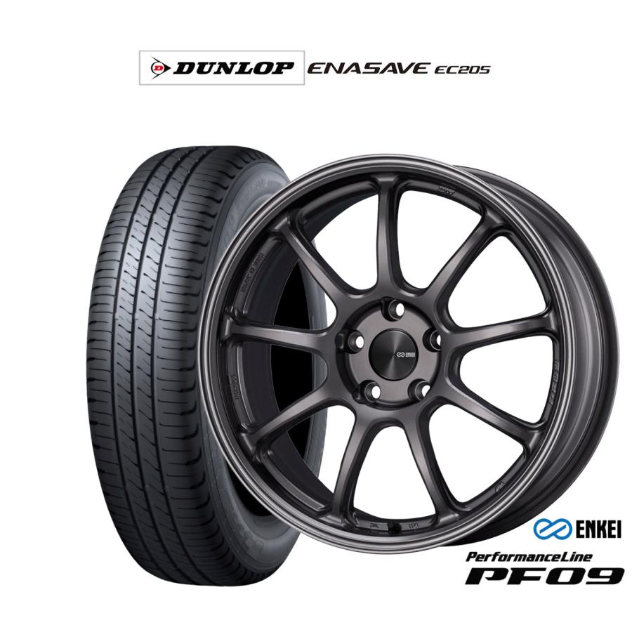 【美品】ENKEI PF09 17インチ & 2023年製エナセーブ4本セット ENKEI（エンケイ） サマータイヤ ホイール4本セット PF09 ダンロップ