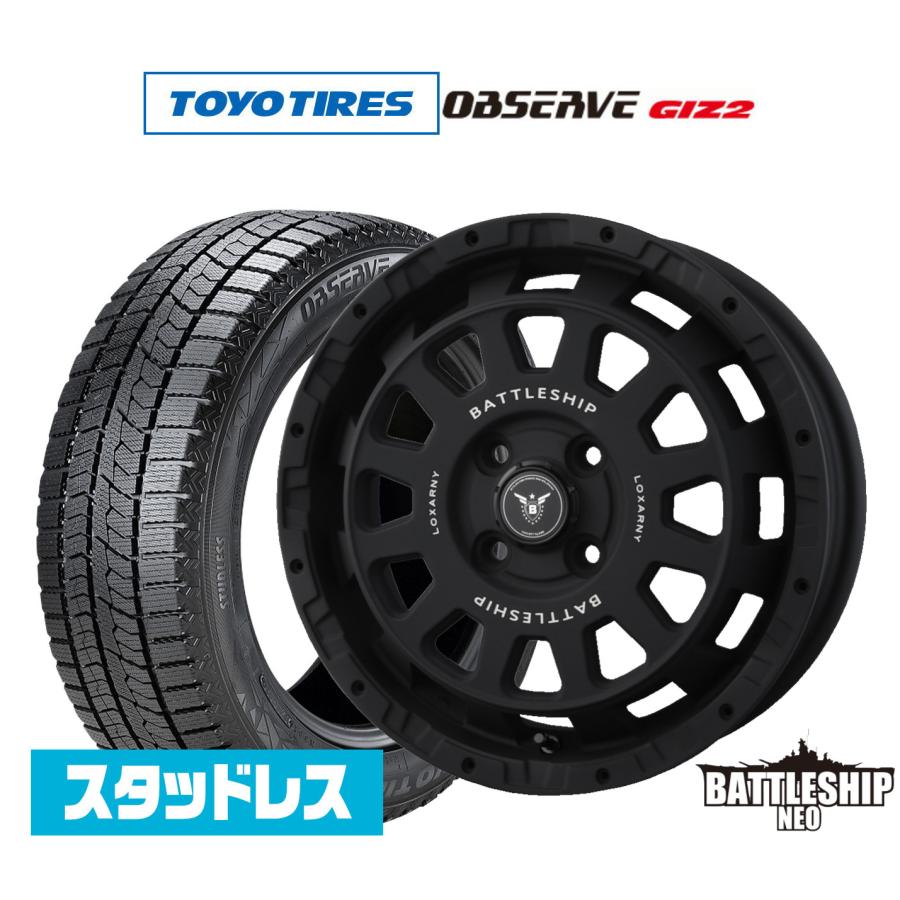 ロクサーニ スタッドレスタイヤ ホイール4本セット BADX バトルシップ 