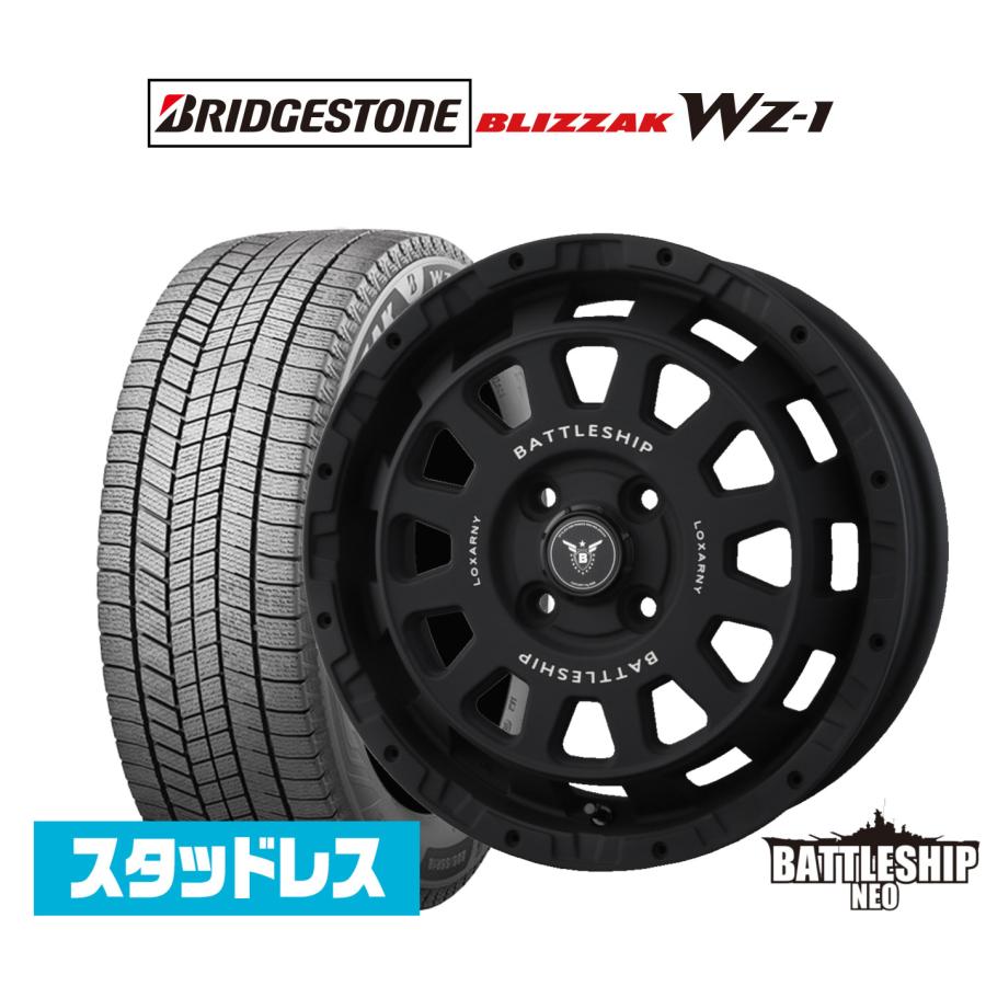 ロクサーニ スタッドレスタイヤ ホイール4本セット BADX バトルシップ 