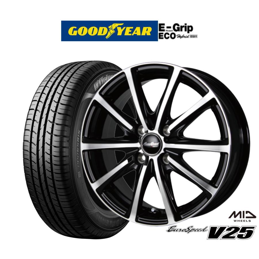 サマータイヤ ホイール4本セット MID ユーロスピード V25 グッドイヤー  