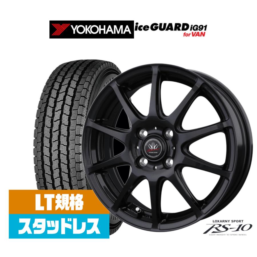スタッドレスタイヤ ホイール4本セット BADX ロクサーニスポーツ RS-10 ヨコハマ アイスガード IG91V 155/80R14
