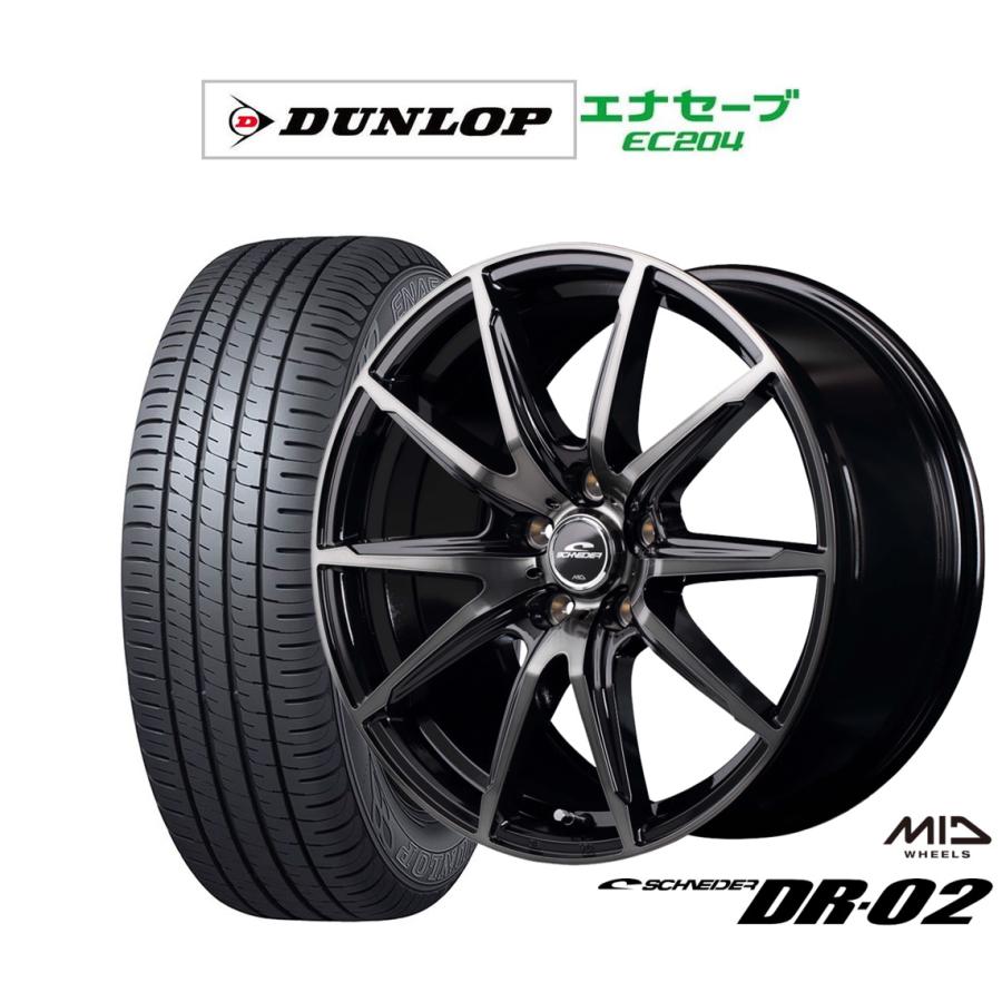 サマータイヤ ホイール4本セット MID シュナイダー DR-02 ダンロップ ENASAVE エナセーブ EC204 195/60R16
