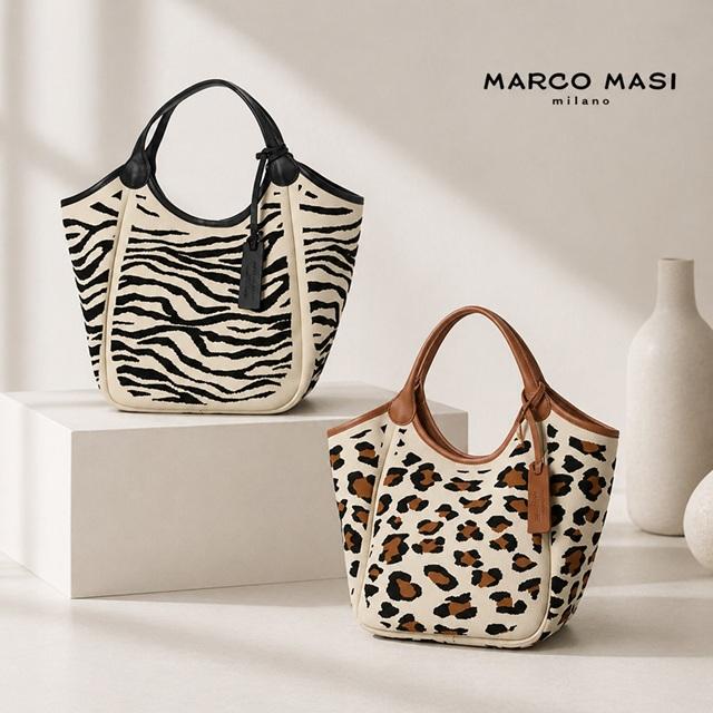 MARCO MASI マルコマージ ハラコ 巾着 レオパード柄ショルダーバッグ 