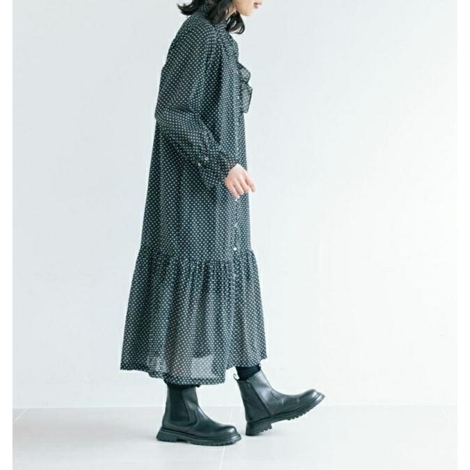 PONT DE CHALONS ポンデシャロン ドットptアシメフリルワンピース