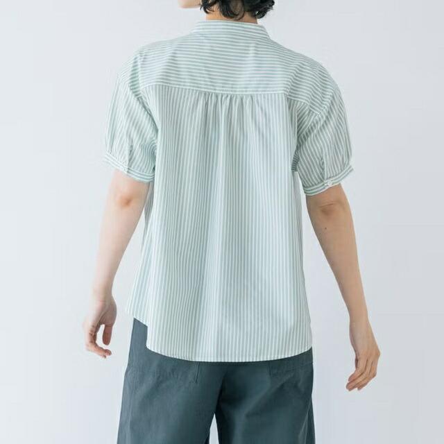 PONT DE CHALONS ポンデシャロン 刺繍釦半袖ブラウス ブラウス ドット 