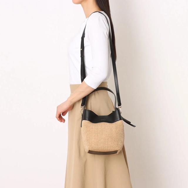ロリステッラ loristella 巾着バッグ レザー ラフィア 2WAY LORISTELLA