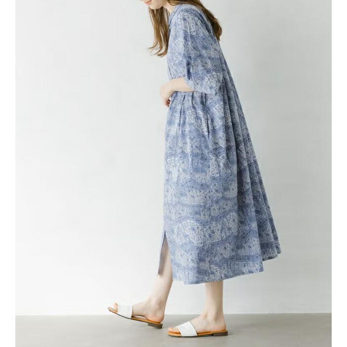 sosotto ソソット リバティ LIBERTYタナローンチビ衿ヨーク切替ギャザーOP6分袖 コットン100％ 春夏 26SSの画像
