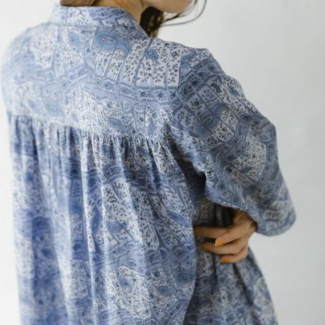 sosotto ソソット リバティ LIBERTYタナローンチビ衿ヨーク切替ギャザーOP6分袖 コットン100％ 春夏 26SSの画像