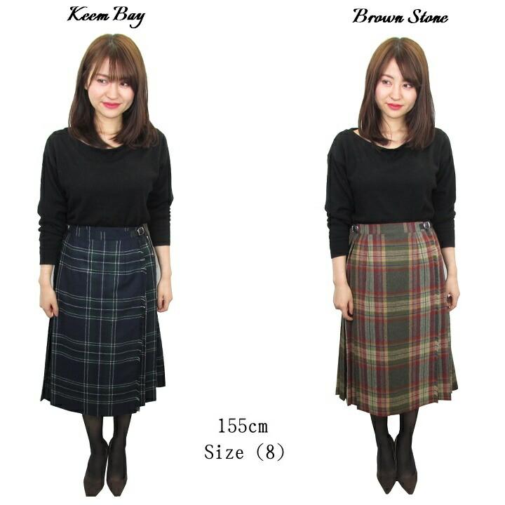 美品✨オニールオブダブリン ミディアム丈 ラップスカート ブラックスチュアート O'NEIL of DUBLIN オニールオブダブリン スカート OF ミディアム