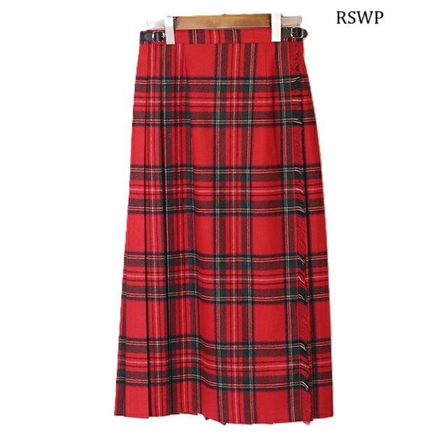スピックアンドスパン オニールオブダブリン チェック ラッププリーツスカート 赤 スピックアンドスパン オニールオブダブリン チェック ラッププリーツ