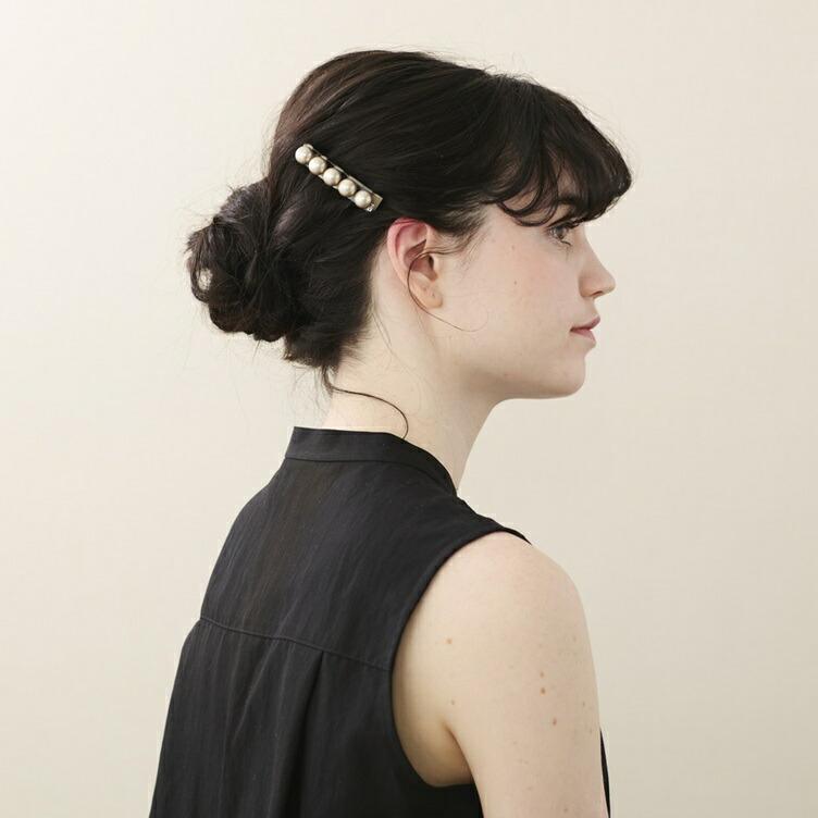 Alexandre de Paris ヘアバレッタ 黒 パール付き ALEXANDRE DE PARIS（アレクサンドル ドゥ パリ） バレッタ ALEXANDRE