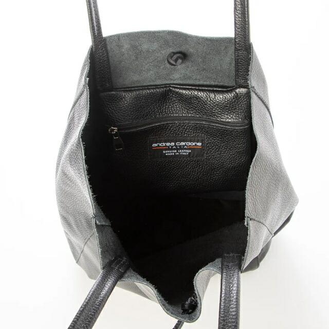 Andrea cardone アンドレア カルドネ レザートートバッグ レディース 本革 A4 大人 メタリック バッグ 小物 革 メタリック シルバー ホワイト ブラックの画像
