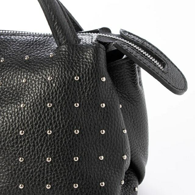 MARLON FIRENZE スタッズ ショルダーバッグ イタリア製 シボ革 MARLON FIRENZE スタッズ ショルダーバッグ イタリア製 シボ革