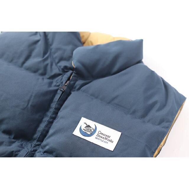【美品】USA製 クレセントダウンワークス ダウンベストパーカー ネイビー S 初売りセール) クレセントダウンワークス CRESCENT DOWN WORKS ダウン