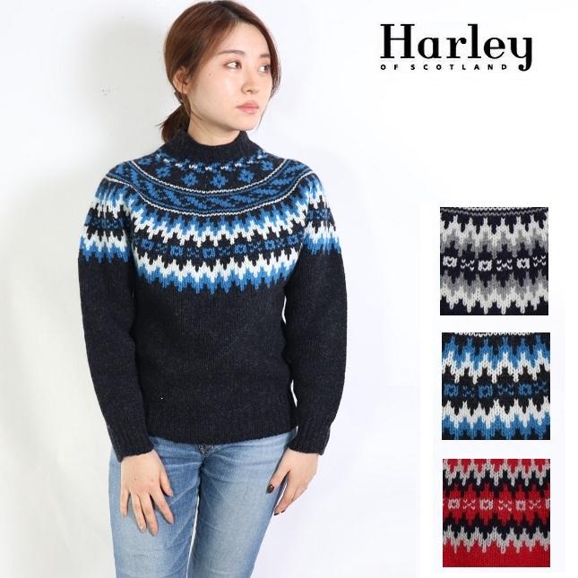 22年製 新品 Harley Of Scotland ハーレーオブスコットランド ノルディック ウール ニット セーター レディース シェットランドウール 雪柄 ざっくり 長袖 Size 36 Vesismin Com