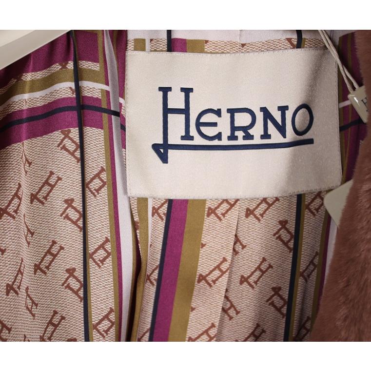 HERNO ヘルノ ファーコート レディース CA0409D ガウンコート ナイロン 