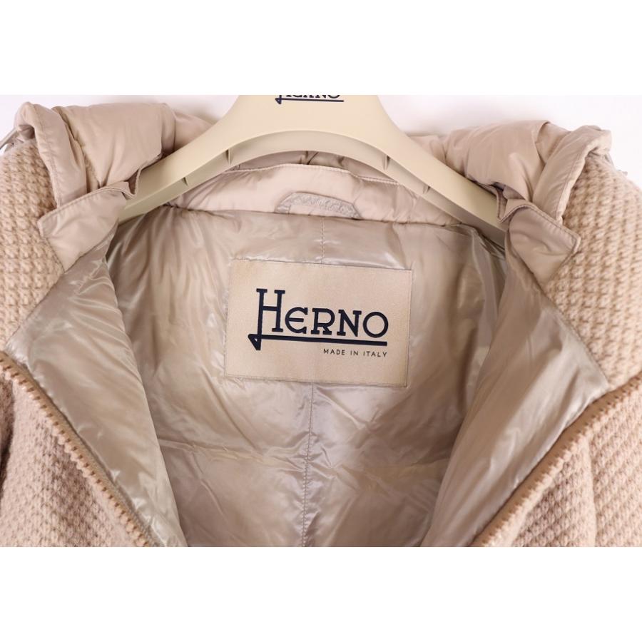 HERNO（ヘルノ） ダウンコート レディース 大きいサイズあり pi0822d 2021AW ウール ナイロン 切り替え ダウンジャケット ...