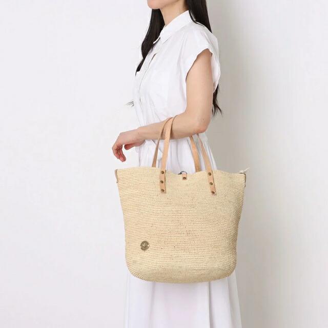 イバオナ IVAHONA トート型 レザーハンドル かご カゴバッグ トート