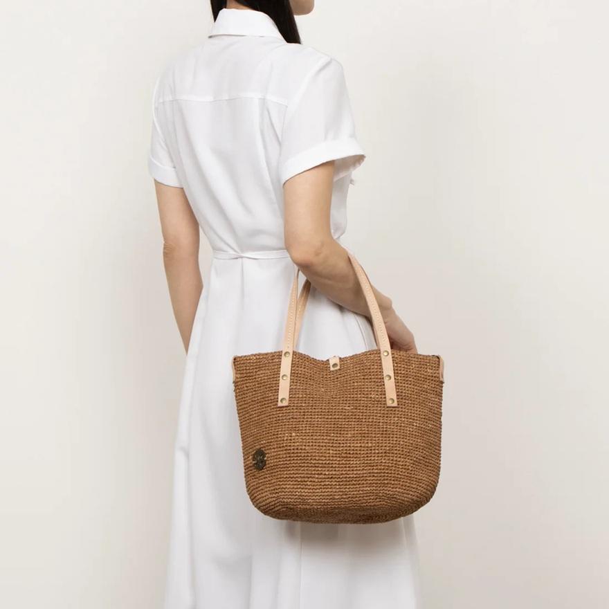 即納 イバオナ IVAHONA カゴバッグ KINTANASMALL イバオナ IVAHONA トート型 レザーハンドル かご カゴバッグ