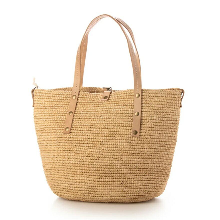 イバオナ IVAHONA トート型 レザーハンドル かご カゴバッグ トート