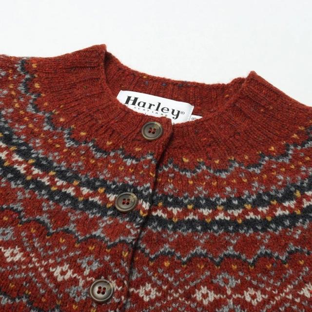 Harley of Scotland レッドカーディガン 38 Harley of Scotland 赤