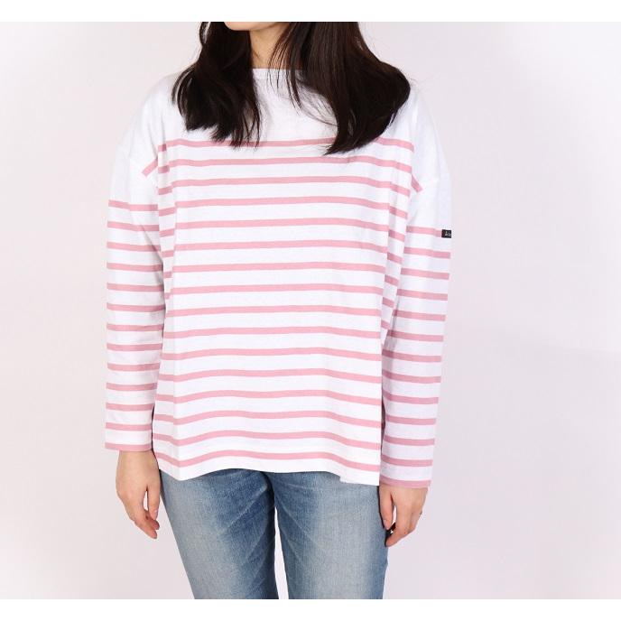 新品 Le minor ANNE バックロング ビッグシルエットカットソー ルミノア Le minor パネル ボーダー ビッグシルエット ビッグサイズ 七