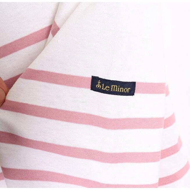 希少カラー！フランス製 Le minor ボーダー バスクシャツ 五分袖 ピンク 希少カラー！フランス製 Le minor ボーダー バスクシャツ 五分袖
