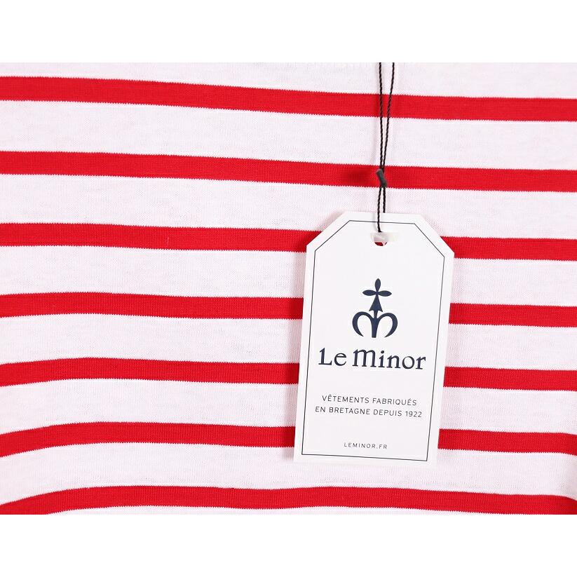 ルミノア leminor ボーダーカットソー 背中あき 赤 Le Minor - Leminor ルミノア ボーダーカットソー 赤 背中あきの通販