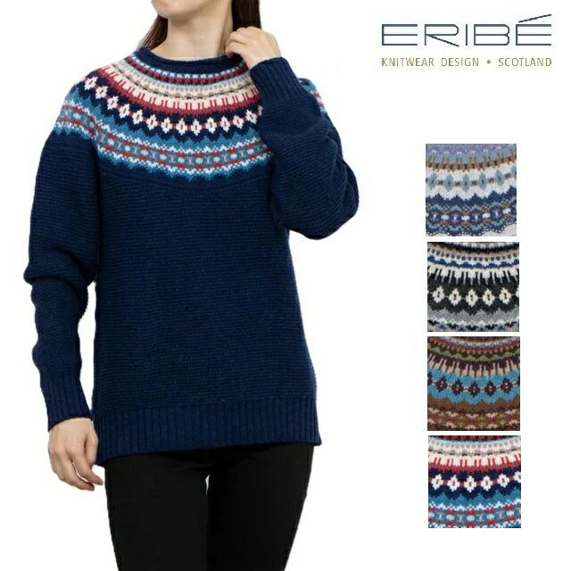 ERIBE（エリベ） レディース ニット セーター ノルディック クルー 