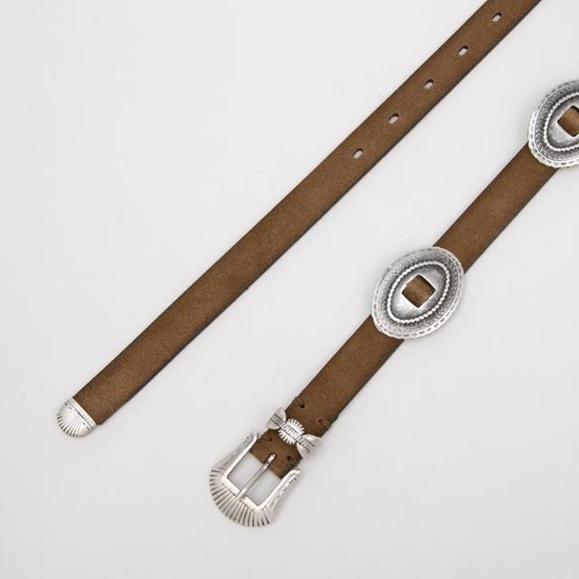 プントヴィータ ベルト スエード コンチョ 85 グレージュ シルバー PUNTOVITA/プントヴィータ】CONCHO ベルト（SUEDE）（ベルト）｜MUSE