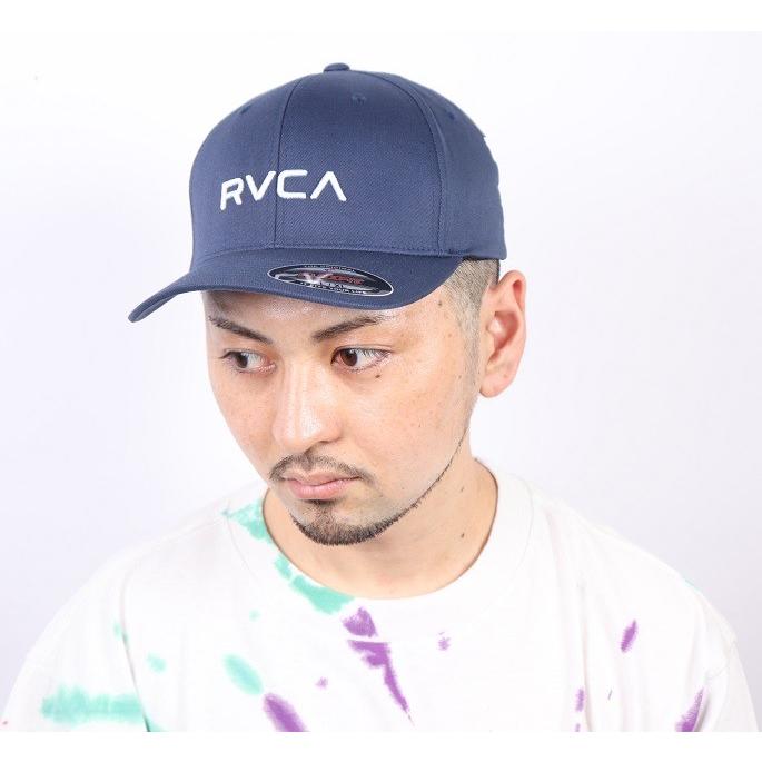 RVCAルーカUS限定ロゴアイコン刺繍フレックスフィットツイルキャップ帽子１点物 RVCAルーカUS限定ロゴアイコン刺繍フレックスフィットツイル