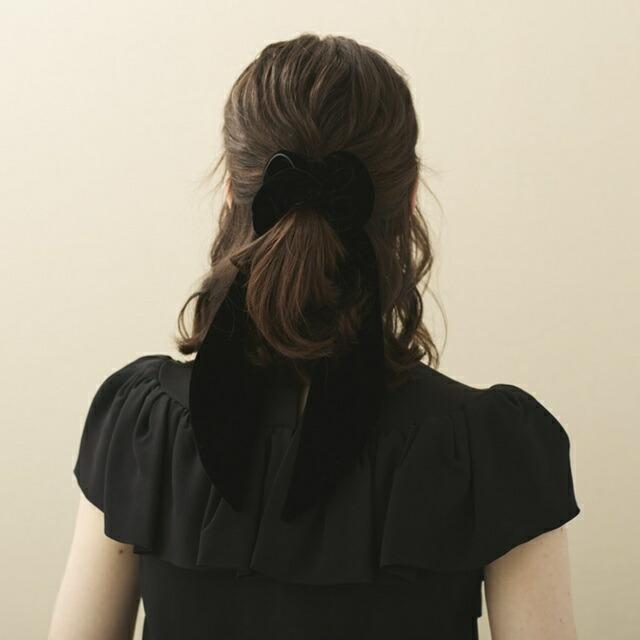 新品未使用　ALEXANDRE DE PARISベロアリボンシュシュ　ブラウン ALEXANDRE DE PARIS ☆ Lucie ポニー ベロア リボン シュシュ