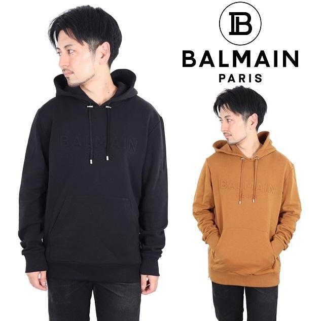 バルマン BALMAIN PARIS プルオーバ− パーカー フード付き EMBOSSED