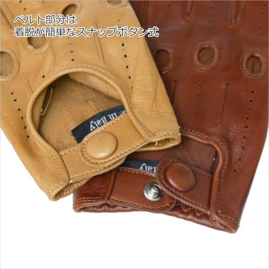 【新品】Brioni ドライビンググローブ 本革 カーキ　8 OMP ドライビンググローブ TAZIO ブラウン (IB0-0747-A01-010