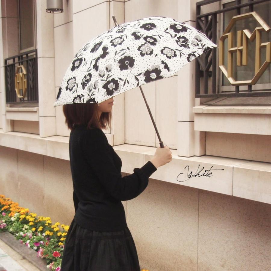 日傘 UV対策 長傘 晴雨兼用 ショート ドット 花柄 フラワープリント