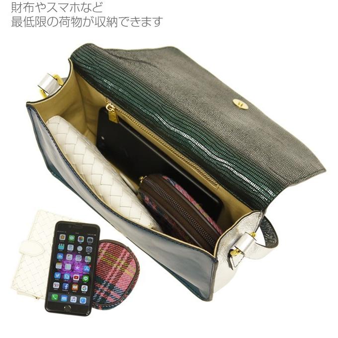 かぶせショルダーバッグ シャイニーレザー ミニショルダー ブランド