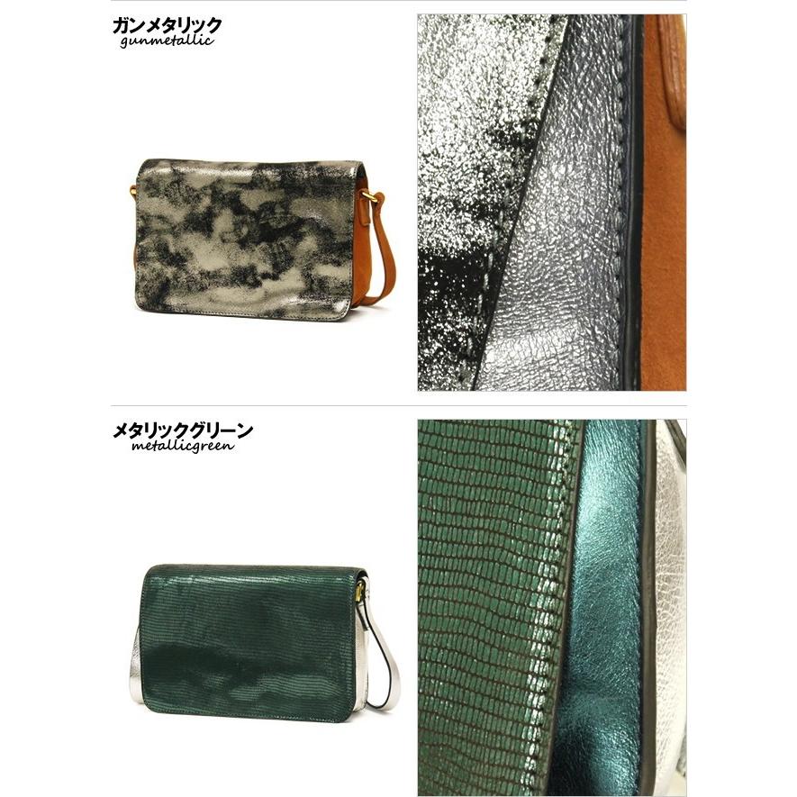 かぶせショルダーバッグ シャイニーレザー ミニショルダー ブランド