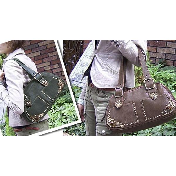 ボストンバッグ レディース レディス 本革 スエードレザー ショルダーバッグ イタリア製 ViViVee ゴージャス アンティーク調 ファーロ・ボストン bag