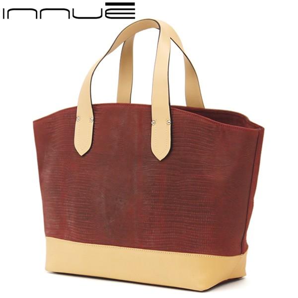 台形トートバッグ レディース レディス 通勤 大人 バイカラー リザード型押し 本革レザー イタリアブランド brand innue ヘレン bag