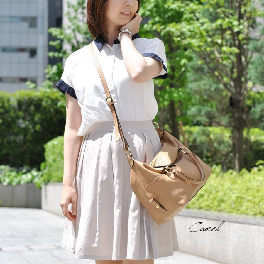 ボストンバッグ レディース ショルダーバッグ レディス 2WAY 仕事 本革レザー ポーチ付 斜め掛け イタリア innue bagの画像