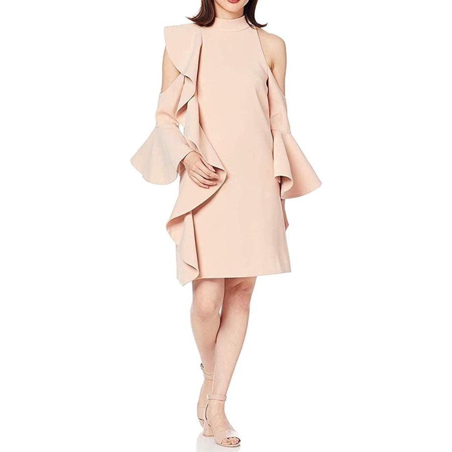 人気が高まる 結婚式 ドレス エレガント ドレープ ラッフル お呼ばれ パーティードレス ワンピース セレブ ドレッシー 二次会 謝恩会 ピンクベージュ L 人気店舗 Sman4spn Sch Id