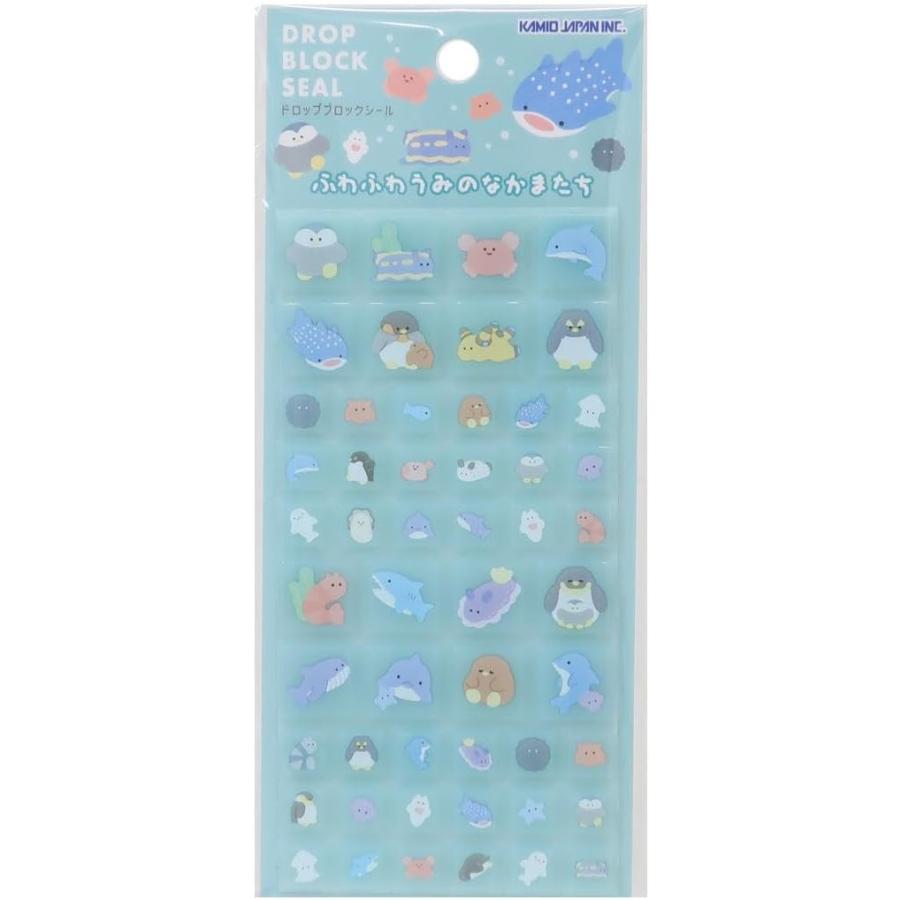 優出品 カミオジャパン シール ドロップブロックシール ふわふわうみのなかま