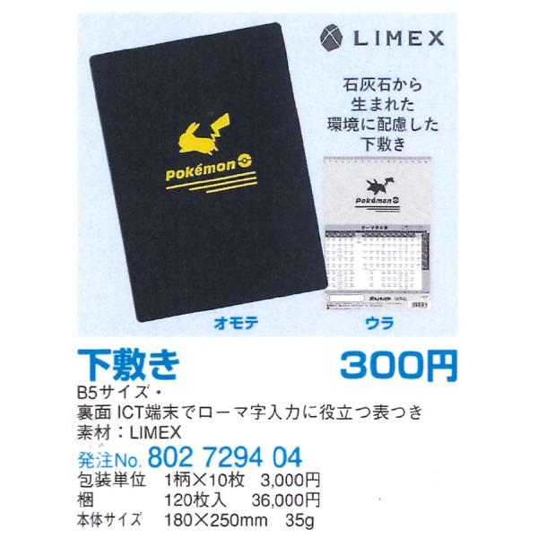 【未使用未開封品】 ポケモン　下敷き Pokemon（ポケモン） 下敷き B5 A柄 4901772802464 [M便 1/30] : お