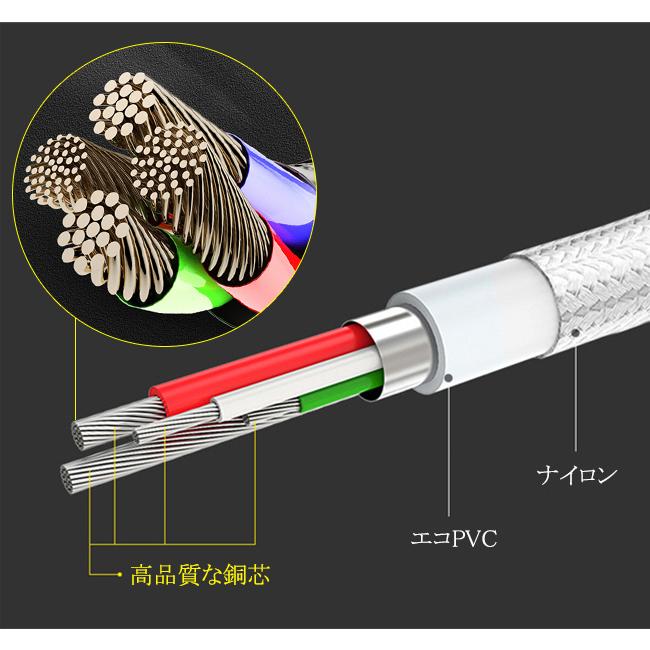 充電ケーブル ライトニング Type-C 長さ1m 1.5m 充電器 断線防止 急速充電 アイフォン 5color ナイロン編み  　｜carrousel｜11