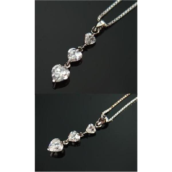 【７０％ＯＦＦ】ベネチアチェーン/トリプルハートCZ1.40ctペンダント　ネックレス　SVR925【レディース】 | 