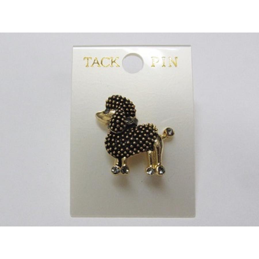 【送料無料】ワンちゃんのプードルタックピンブローチ　ラインストーン【メール便：送料無】【代引き可：送料別】メンズ　レディース | 