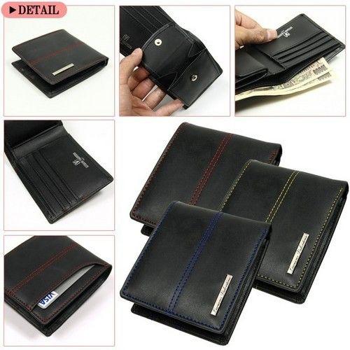 在庫処分【牛革】Luciano Valentino (ルチアーノ・バレンチノ) カラーステッチ　カードスライダー　折財布　イエローステッチ　メンズ |  | 02